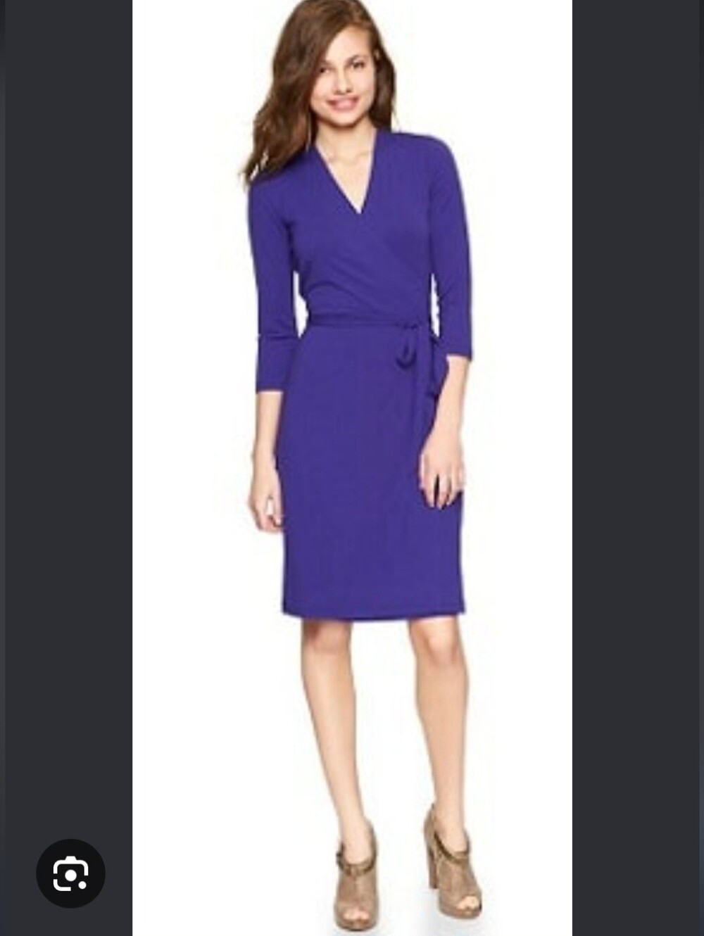 GAP Cobalt Blue True Wrap Dress – Size S – Soft Knit Tie-Waist